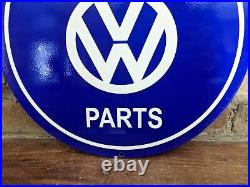 Vintage Voltswagon Vw Parts Porcelain Car Dealerspip Sign 12