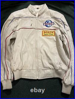 Vintage WAWD bosch leather jacket motor parts race car auto