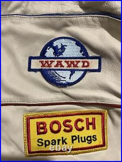 Vintage WAWD bosch leather jacket motor parts race car auto