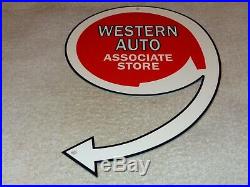 Vintage Western Auto Associate Store 12 Metal Car Parts, Gasoline & Oil Sign