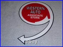 Vintage Western Auto Associate Store 12 Metal Car Parts, Gasoline & Oil Sign Vintage Western Auto Associate Store 12 Metal Car Parts, Gasoline & Oil Sign