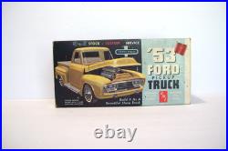 Vintage amt 1953 Ford Pickup Truck 3 in 1 Kit, Molded in Black, WithExtra Parts