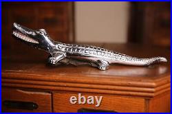 Vintage hood ornament alligator Chrome car truck accessory hot rod part