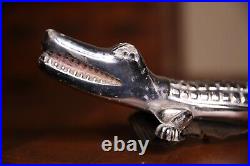 Vintage hood ornament alligator Chrome car truck accessory hot rod part