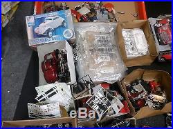 Vintage lot of plastic model cars TONS of parts pieces -MUST SEE ALL PICS