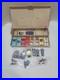 Vintage-slot-Car-Lot-8-Car-Bodies-5-Chasis-case-Misc-Parts-untested-for-Parts-01-xqt