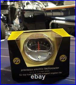 Vintage style 8k Half Sweep 4 Cyl TACH Banger MOONEYES Hot Rod Tachometer Moon
