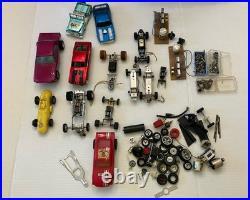 Vtg 1/32 1/42Scale Slot Car Parts Chassis Bodies Wheels Aurora Estate Lot AS-IS