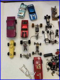Vtg 1/32 1/42Scale Slot Car Parts Chassis Bodies Wheels Aurora Estate Lot AS-IS