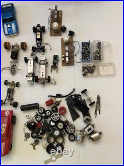 Vtg 1/32 1/42Scale Slot Car Parts Chassis Bodies Wheels Aurora Estate Lot AS-IS