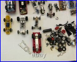 Vtg 1/32 1/42Scale Slot Car Parts Chassis Bodies Wheels Aurora Estate Lot AS-IS