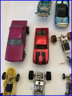 Vtg 1/32 1/42Scale Slot Car Parts Chassis Bodies Wheels Aurora Estate Lot AS-IS