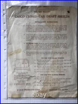 Vtg Casco Closed Car Draft Shields Glass Slanting Windows 100 Series Part Truck