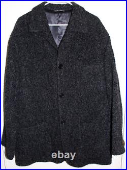 Vtg Components Made Italy Alpaca Car Coat Men's EU 52 US 42 Large Dark Gray