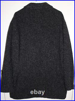 Vtg Components Made Italy Alpaca Car Coat Men's EU 52 US 42 Large Dark Gray