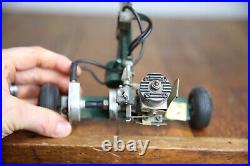 Vtg Gas Engine Log Splitter Farm Toy Car Trailer Enya 09 industrial model PARTS