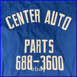 Vtg King Louie Shirt Mechanic Mens XXL / XL Blue Button Up Center Auto Parts