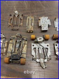 Vtg Massive 1/24 Slot Car 100's Parts Chassis Motors Tires Gears Restoration