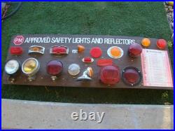 Vtg PM APPROVED SAFETY LIGHTS & REFLECTOR Service Station Auto Parts Hot Rod