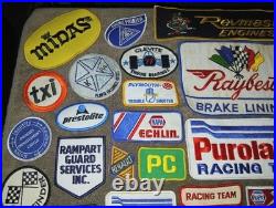 Vtg Racing Car Auto Gas Oil Parts Embroidered Patch Giant 59 Lot NOS New Rare