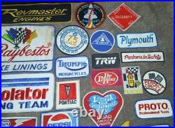 Vtg Racing Car Auto Gas Oil Parts Embroidered Patch Giant 59 Lot NOS New Rare