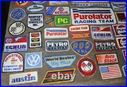 Vtg Racing Car Auto Gas Oil Parts Embroidered Patch Giant 59 Lot NOS New Rare