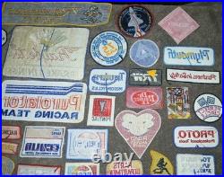 Vtg Racing Car Auto Gas Oil Parts Embroidered Patch Giant 59 Lot NOS New Rare