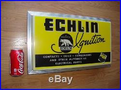 Vtg Rare 1950'-60's ECHLIN/NAPA Auto Parts Display Advertising Sign Car Gas/Oil