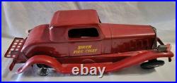 Vtg Siren Fire Chief Metal Toy Car Circa 1930 Girard 14 Restore or Parts READ