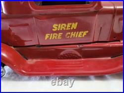 Vtg Siren Fire Chief Metal Toy Car Circa 1930 Girard 14 Restore or Parts READ