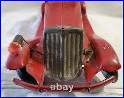 Vtg Siren Fire Chief Metal Toy Car Circa 1930 Girard 14 Restore or Parts READ