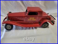 Vtg Siren Fire Chief Metal Toy Car Circa 1930 Girard 14 Restore or Parts READ Vtg Siren Fire Chief Metal Toy Car Circa 1930 Girard 14 Restore or Parts READ