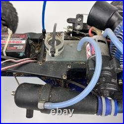 Vtg Traxxas Nitro RC Car/Truck Rolling Chassis with Engine RC Buggy PartsRepair