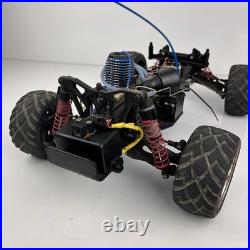 Vtg Traxxas Nitro RC Car/Truck Rolling Chassis with Engine RC Buggy PartsRepair