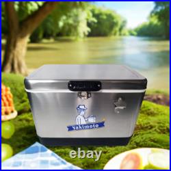 Yakimoto 54Qt Portable Vintage Stainless Steel Car Cooler, Auto Parts Ice Chest Yakimoto 54Qt Portable Vintage Stainless Steel Car Cooler, Auto Parts Ice Chest