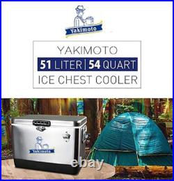 Yakimoto 54Qt Portable Vintage Stainless Steel Car Cooler, Auto Parts Ice Chest Yakimoto 54Qt Portable Vintage Stainless Steel Car Cooler, Auto Parts Ice Chest