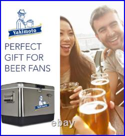 Yakimoto 54Qt Portable Vintage Stainless Steel Car Cooler, Auto Parts Ice Chest Yakimoto 54Qt Portable Vintage Stainless Steel Car Cooler, Auto Parts Ice Chest