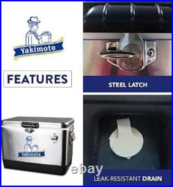 Yakimoto 54Qt Portable Vintage Stainless Steel Car Cooler, Auto Parts Ice Chest Yakimoto 54Qt Portable Vintage Stainless Steel Car Cooler, Auto Parts Ice Chest