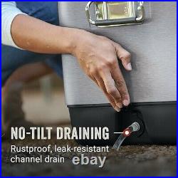 Yakimoto 54Qt Portable Vintage Stainless Steel Car Cooler, Auto Parts Ice Chest Yakimoto 54Qt Portable Vintage Stainless Steel Car Cooler, Auto Parts Ice Chest