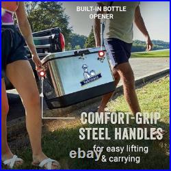 Yakimoto 54Qt Portable Vintage Stainless Steel Car Cooler, Auto Parts Ice Chest Yakimoto 54Qt Portable Vintage Stainless Steel Car Cooler, Auto Parts Ice Chest