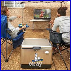 Yakimoto 54Qt Portable Vintage Stainless Steel Car Cooler, Auto Parts Ice Chest Yakimoto 54Qt Portable Vintage Stainless Steel Car Cooler, Auto Parts Ice Chest