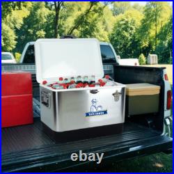 Yakimoto 54Qt Portable Vintage Stainless Steel Car Cooler, Auto Parts Ice Chest Yakimoto 54Qt Portable Vintage Stainless Steel Car Cooler, Auto Parts Ice Chest